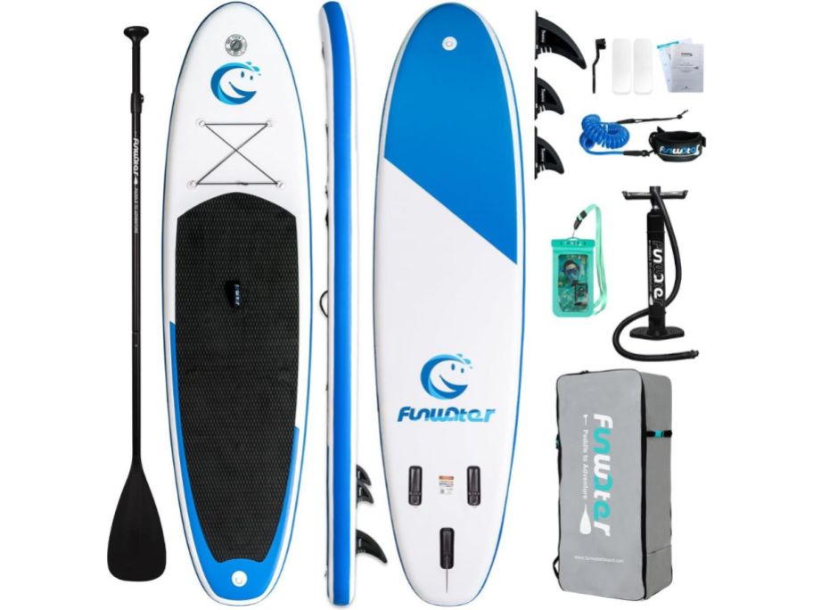 FunWater Stand Up Paddle Board in White and Blue